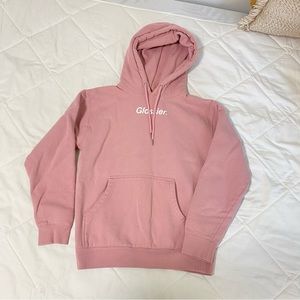 glossier pink hoodie